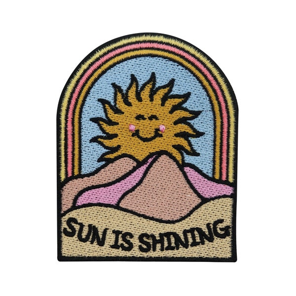 Sun is Shining Retro Iron-On Patch | Vintage sun patches, Rising Sun iron-on patch, mountain iron-on patch, reggae patch, hippie iron-on patch