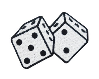 Aufnäher Casino Würfel Bügelbild Patch zum Aufbügeln | Spiel Poker Blackjack Zahlen Glück Glücksspiel Bügelbilder Patches, Aufbügelmotive