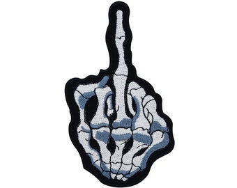 Iron-on patches skeleton hand middle finger iron-on transfer | Middle finger patch, iron-on motifs, patches, iron-on transfer, patches Finally Home