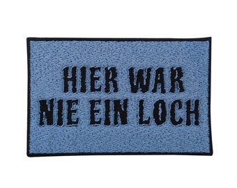 Iron-on patches There was never a hole in denim fabric | Funny iron-on patches for jeans and denim jackets, funny patch for trousers, patches