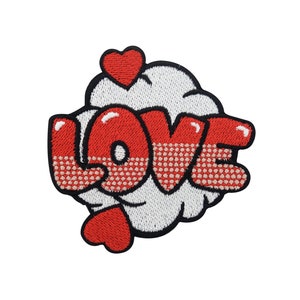 Écusson thermocollant style BD d'amour | Écussons cœur, écussons bulles de dialogue, écusson thermocollant bulles de manga, écussons cœur « Enfin à la maison »