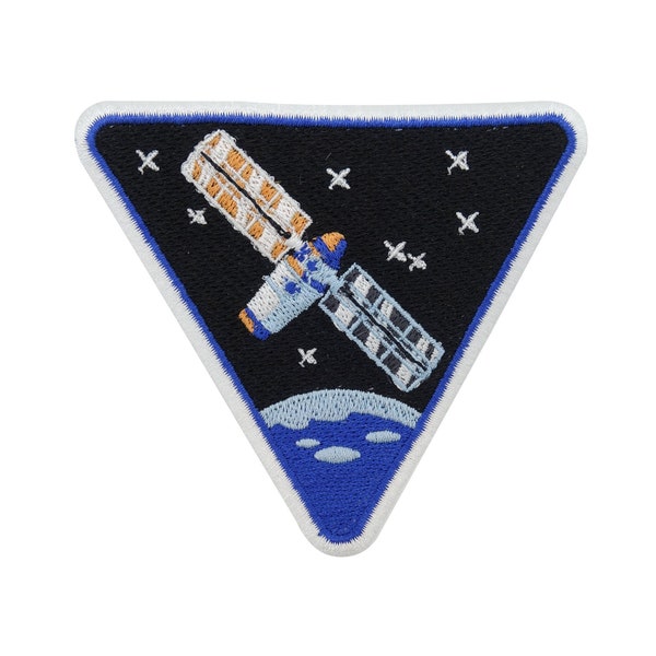 Patch zum Aufbügeln Space Explorer: Satellit in den Sternen | Mond Rakete Patches, Ufo Bügelflicken, Weltall Planeten Flicken, Nasa Aufnäher