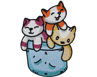 JUKOTA Bügelpatches - 10 Süße Schwarze Katzen Zum Aufbügeln Oder Aufnähen