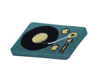 Toppa termoadesiva giradischi verde | Toppa per mixer DJ, Toppa termoadesiva vecchia scuola, Toppa retrò, Toppa musicale vintage Finalmente a casa