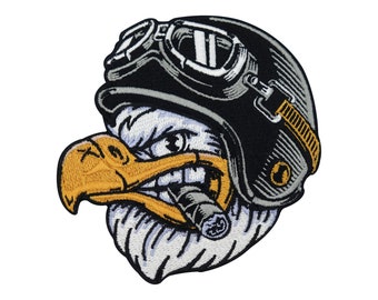 Iron-on patch, biker eagle, for leather vests | Motorcycle vest patches, USA iron-on patch, vest patch, motorcycle patch, bike iron-on patch