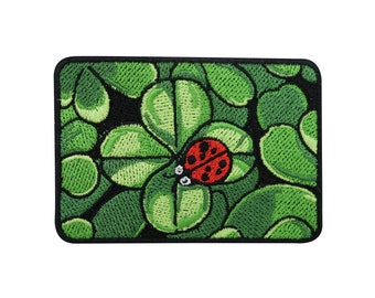 Iron-on patch, clover lucky patch | Ladybug patches, children's iron-on transfer, clover leaf patch, leaf patch, Finally Home