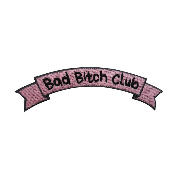 Iron-on patch - Bad Bitch Club | Bad Ass Girl Patches Girl Power Iron-On Patch Saying Pink Women Sew-On Biker Back Patch