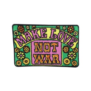 Patch zum Aufbügeln Make Love not War | Hippie Blumen Patches, Peace Flicken, Flower Power Bus Aufbügler, Frieden 80er Aufnäher Finally Home