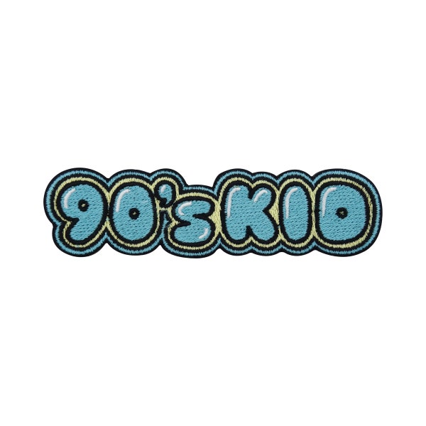 Patch zum Aufbügeln 90s Kid Retro Vintage | Old School Neunziger Patches, 90er Jahre Bügelflicken, Flicken, Aufnäher Jeansjacken, Bügelpatch