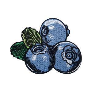 Iron-on patch blueberries fruit | Fruit blossom patches, food iron-on patches, blue fruit patches forest berries patch