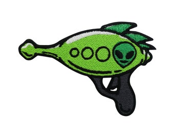 Iron-on Patch - Alien Gun | UFO Patches, Space Weapon Iron-on Patch, Space Moon Iron-on Patch, NASA Patch Planet Patch Finally Home