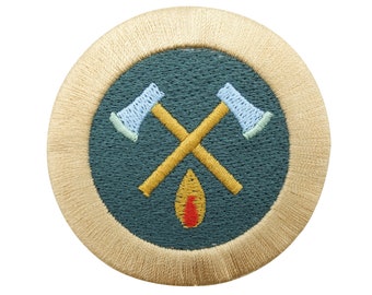 Iron-on & Sew-on Patch: Small Campfire, Vintage Camping Patches, Fire Iron-on Patch, Forest Iron-on Patch, Mountains Patch, Hiker Iron-on Patch