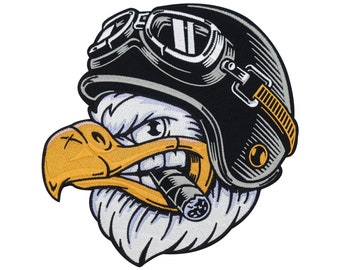 Großer Rückenpatch zum Aufbügeln Biker Adler | Motorrad Kutten Patches, Amerika Usa Bügelflicken, Weste Rückenaufnäher, Motorcycle Aufnäher