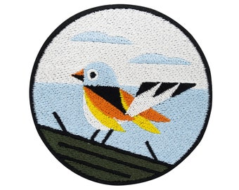 Iron-on Patch - Geometric Bird | Nature Patch, Bird Iron-on Patches, Colorful Animal Iron-on Patches, Origami Iron-on Patch
