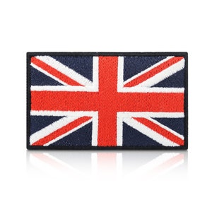 Peut inclure: Écusson brodé représentant l'Union Jack, le drapeau national du Royaume-Uni. Le patch rectangulaire a une bordure noire. Le motif du drapeau comprend des couleurs rouge, blanc et bleu marine.
