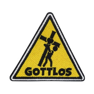 Iron-on Patch - Godless | Funny iron-on patches, meme sayings, sew-on patches, saying patches, funny iron-on patches