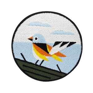 Parche termoadhesivo - Pájaro geométrico | Parches de naturaleza, parches termoadhesivos de pájaros, parches termoadhesivos de animales coloridos, parche termoadhesivo de origami