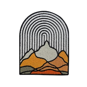 Iron-on patch Abstract Mountains | Outdoor mountains patches, hiker iron-on image, art iron-on, hiking backpack patch Finally Home