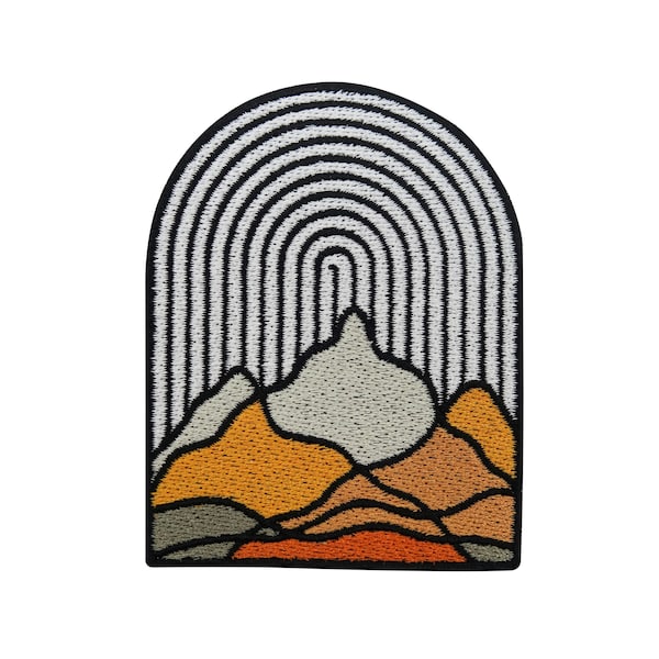 Patch thermocollant Montagnes abstraites | Patchs de montagne en plein air, patch thermocollant pour randonneur, patch thermocollant d'art, patch pour sac à dos de randonnée Enfin à la maison