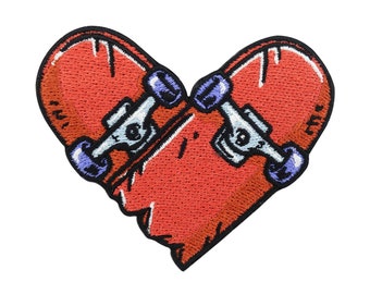 Iron-on patch - Skateboard heart | Skater patches for sewing on, iron-on patches, skater patches