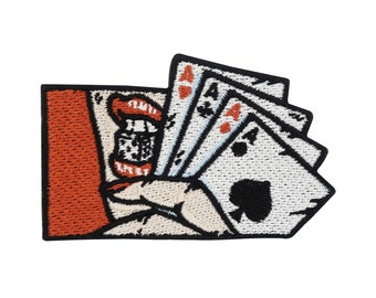Iron-on Patch - Player Girl | Playing Card Patches, Card Dice Iron-on Patches, Pinup Girl Patches
