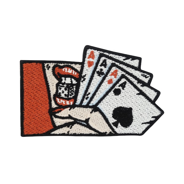 Iron-on Patch - Player Girl | Playing Card Patches, Card Dice Iron-on Patches, Pinup Girl Patches