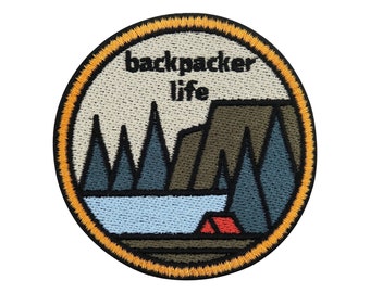 Parche termoadhesivo Backpacker Life | Parches de senderismo, parche termoadhesivo de montaña, parche termoadhesivo de bosque, parche de camping, parche termoadhesivo de árbol. ¡Por fin en casa!