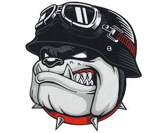 Large iron-on back patch, biker bulldog | Motorcycle vest patches, dog back patches, motorcycle jacket patches, motorcycle patches