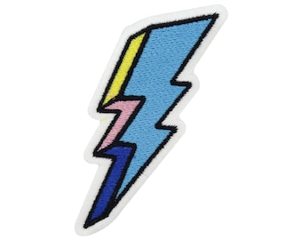 Iron-on patch Small Blue Lightning | Denim jacket patches, clouds iron-on patches, sun stars patches, thunder yellow patches Finally Home