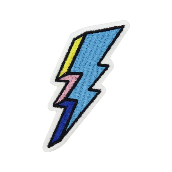 Iron-on patch Small Blue Lightning | Denim jacket patches, clouds iron-on patches, sun stars patches, thunder yellow patches Finally Home