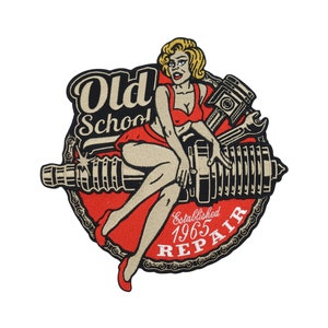 Large iron-on back patch Old School Repair Biker | Motorcycle vest patches, back patches, screw motorcycle patches, patches