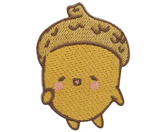 Small Kawaii Acorn Iron-On Patch | Autumn leaf patches, tree leaves iron-on patch, forest nature patches, trees branch finally home