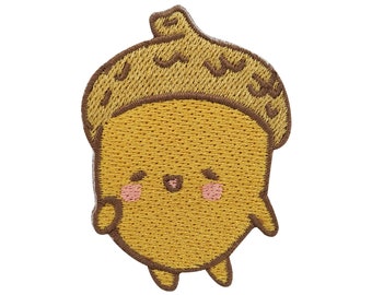 Small Kawaii Acorn Iron-On Patch | Autumn Leaf Patches, Tree Leaves Iron-On Applique, Forest Nature Patches, Trees and Branches Finally Home