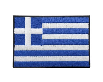 Patch zum Aufbügeln Griechenland Flagge | Griechische Fahne Patches, Greek Flag Bügelbild Griechisch Aufbügler, Greece Aufnäher Finally Home