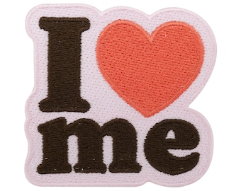 Toppa termoadesiva "I Love Me" | Toppe rosa, applicazione termoadesiva "Love", toppe a forma di cuore, cuori LGBTQ per giacche di jeans, finalmente a casa