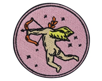 Iron-on patch, headless angel | Cupid Patches, arrow & bow iron-on patch, angel iron-on patch, retro sew-on patch Finally Home