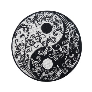 Iron-on patch Yin and Yang with flowers | Vine patches, flower iron-on patches, plant patches, patches, Japan iron-on patches Finally Home