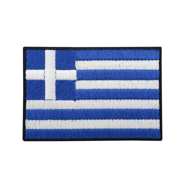 Patch zum Aufbügeln Griechenland Flagge | Griechische Fahne Patches, Greek Flag Bügelbild Griechisch Aufbügler, Greece Aufnäher Finally Home