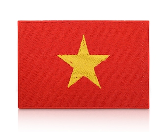 Patch thermocollant drapeau du Vietnam | Patchs de drapeau vietnamien, patchs de routards, transferts thermocollants d'Asie du Sud-Est, patchs thermocollants DIY patchs thermocollants