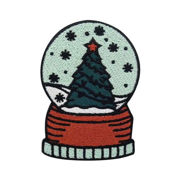 Patch zum Aufbügeln Weihnachten Tannenbaum in Schneekugel | Weihnachts Patches, Weihnachten Bügelbild, Weihnachtsmann Aufnäher Finally Home