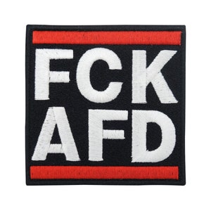 Patch termocolante FCK AFD | Patch anti-AfD com mensagem política | Motivo de protesto contra a direita para jaqueta