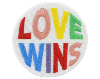 Love Wins LGBTQ Iron-On Patch | Rainbow Patches for Sew-On, LGBT Homo Iron-On Patch, Bi Trans Lesbian Gay Pride Patch Finally Home