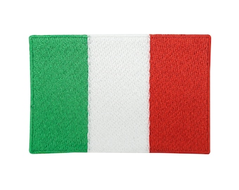 Patch zum Aufbügeln Italien Flagge | Italian Flag Patches, Italy WM Fahne Bügelbild, Italienische Aufbügler, Italienfahne Aufnäher