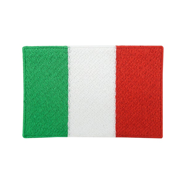 Patch zum Aufbügeln Italien Flagge | Italian Flag Patches, Italy WM Fahne Bügelbild, Italienische Aufbügler, Italienfahne Aufnäher