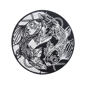 Patch thermocollant poisson koï Yin et Yang | Patchs animaux aquatiques, patch thermocollant poisson, patchs poissons japonais, patchs judo maritime Enfin à la maison