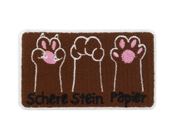 Rock, Paper, Scissors Cat Iron-On Patch | Paw Patch