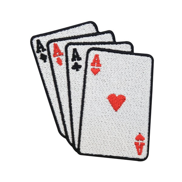 Parche termoadhesivo de cartas de casino | Juego de cartas parches juego as rey reina jota motivos termoadhesivos baraja de póquer picas corazones diamantes