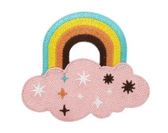 Iron-on patch retro rainbow with cloud | Vintage rainbow patches, old school iron-on patches, star patches, LGBTQ patches Finally Home