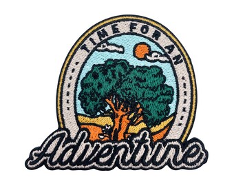 Iron-on Patch - Time for an Adventure | Hiking Patches, Mountain Patches, Forest Patches, Camping Patches, Tree Iron-on Patches, Finally Home
