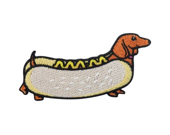 Patch zum Aufbügeln Hot Dog | Lustige Hunde Patches, Witzige Bügelbild, Hund Flicken, Fast Food Aufbügler, Dog Dackel Aufnäher Finally Home